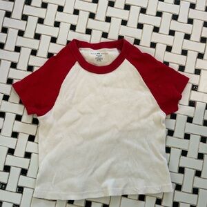 Brandy Melville baby tee red and white